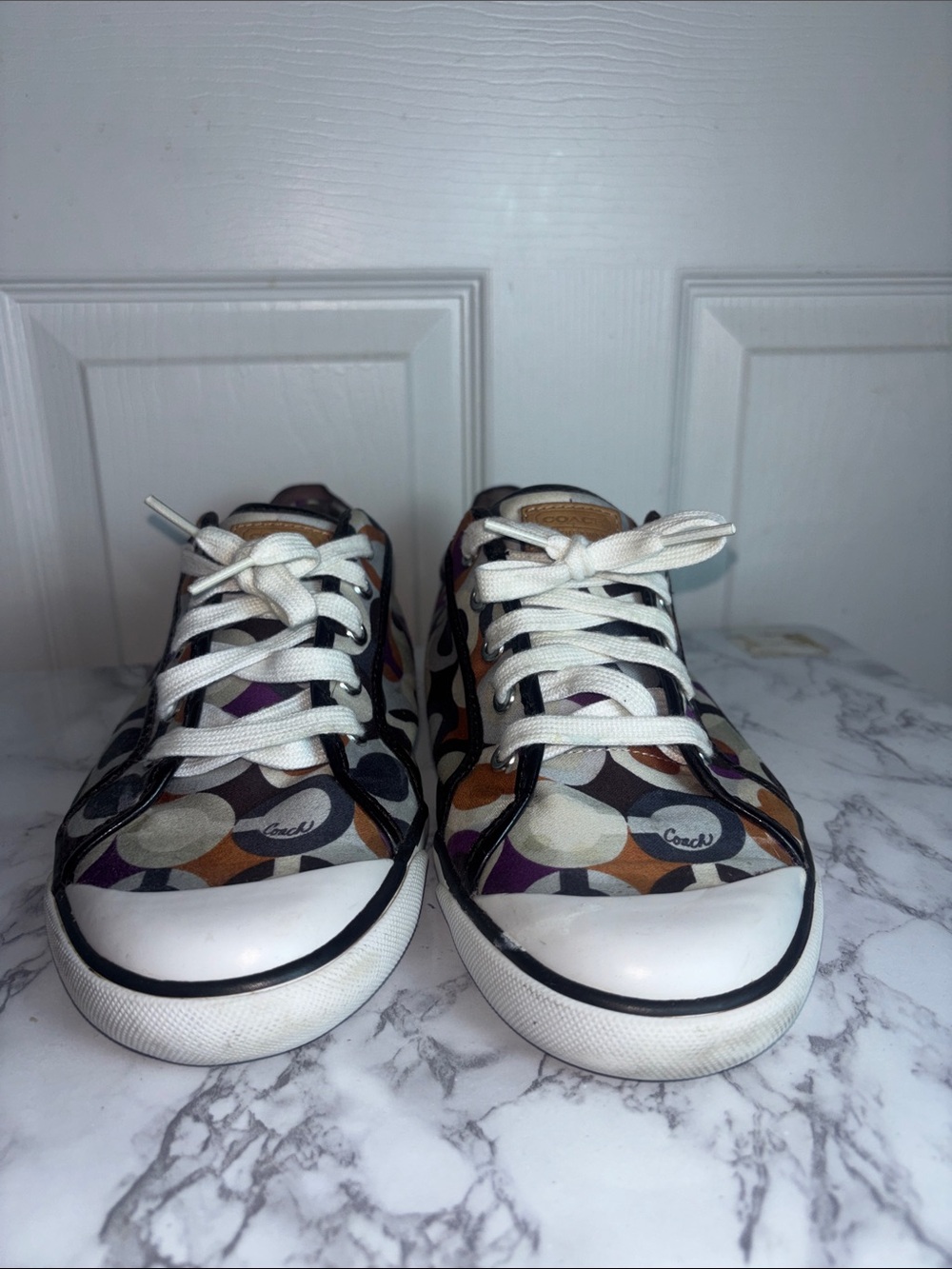 Women’s Coach Est. 1941 Multicolor Signature Print Lace-Up Sneakers Size 11 - Picture 2 of 13